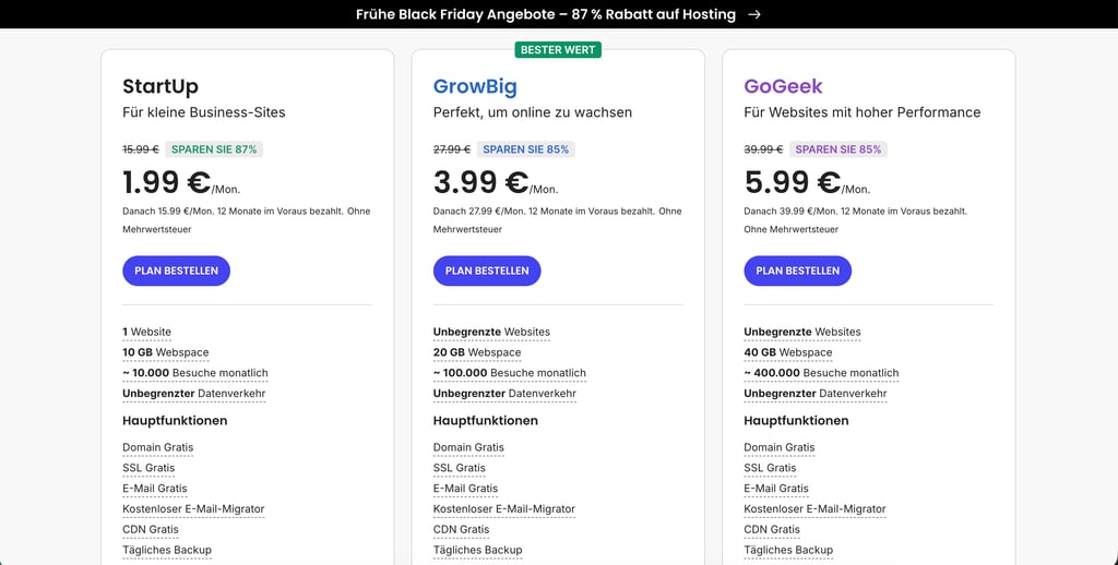 SiteGround-Preise
