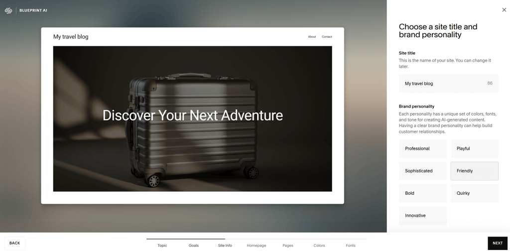 website template generated by Squarespace