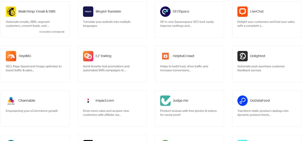 Squarespace’s third-party plugins