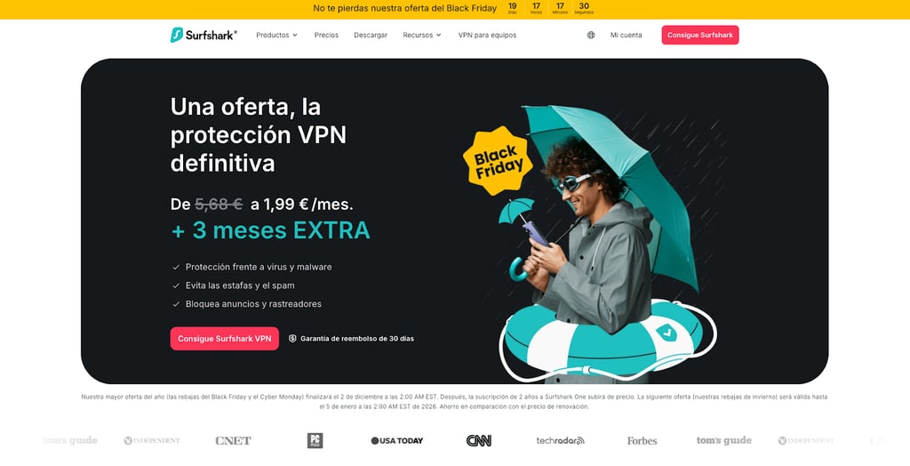 Surfshark black friday deals 2025 ES