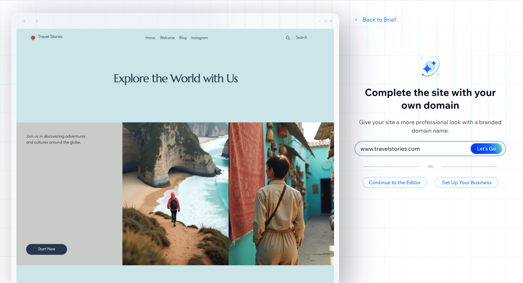 Choosing a domain name on Wix