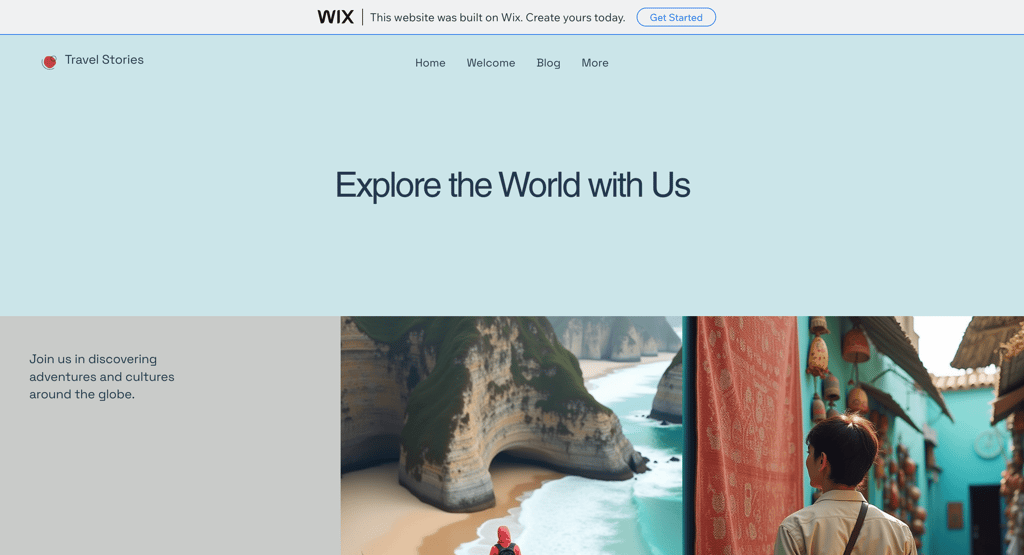 Finished website created with Wix AI
