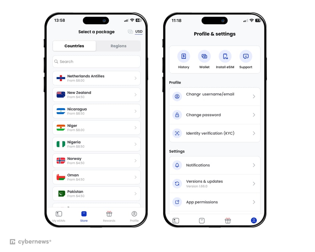 alosim interface mobile