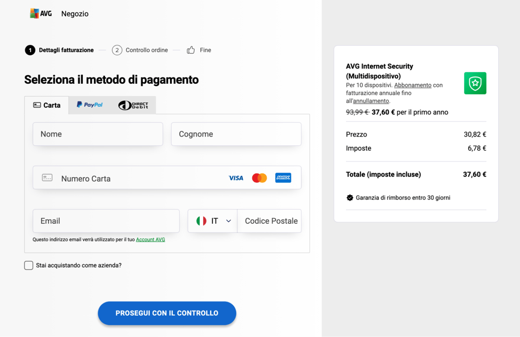 AVG BF Checkout IT