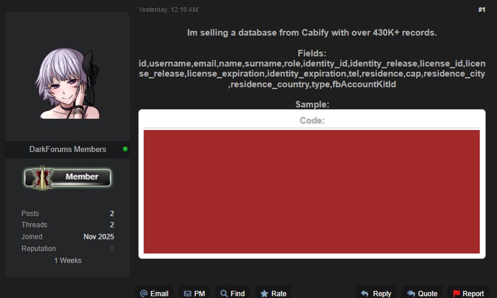 Cabify data