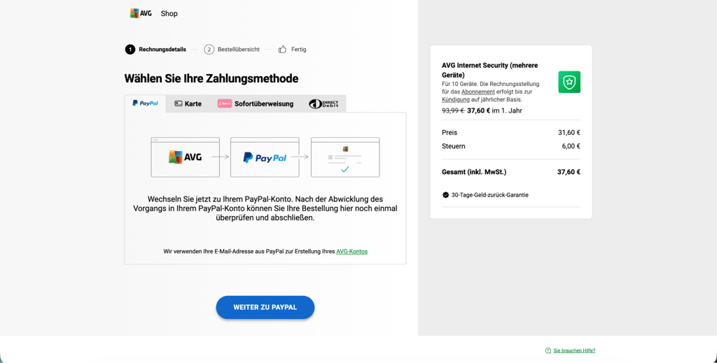 AVG checkout