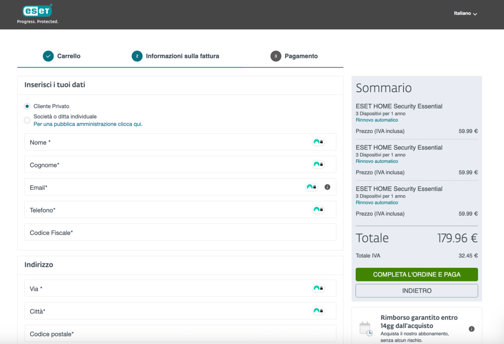 ESET complete order IT