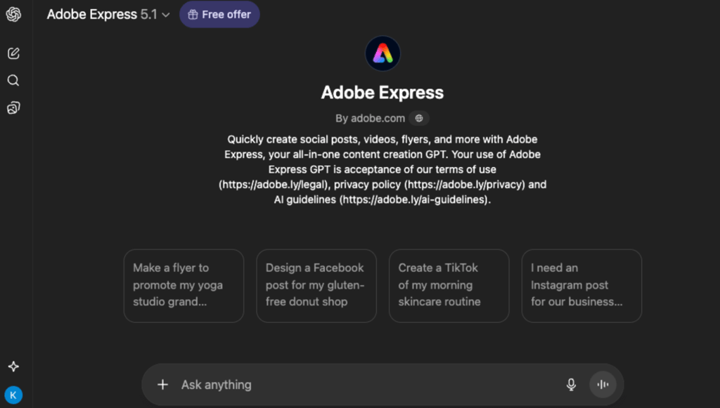 Adobe Express GPT