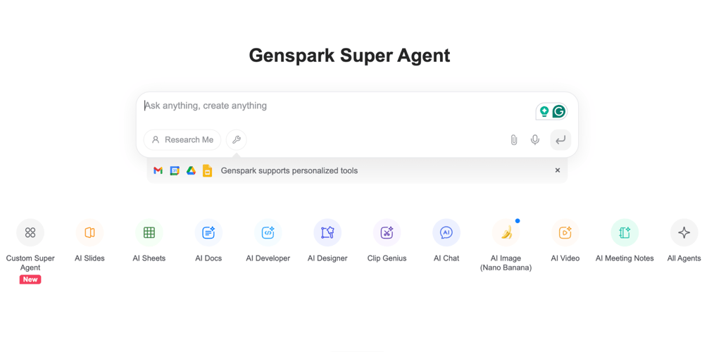 Genspark homepage