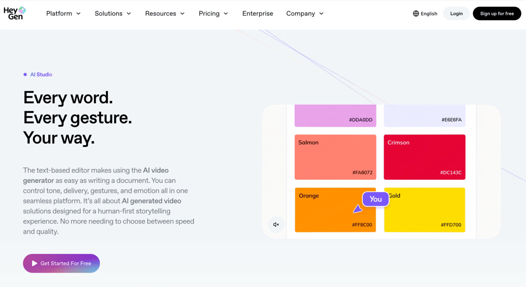 HeyGen homepage