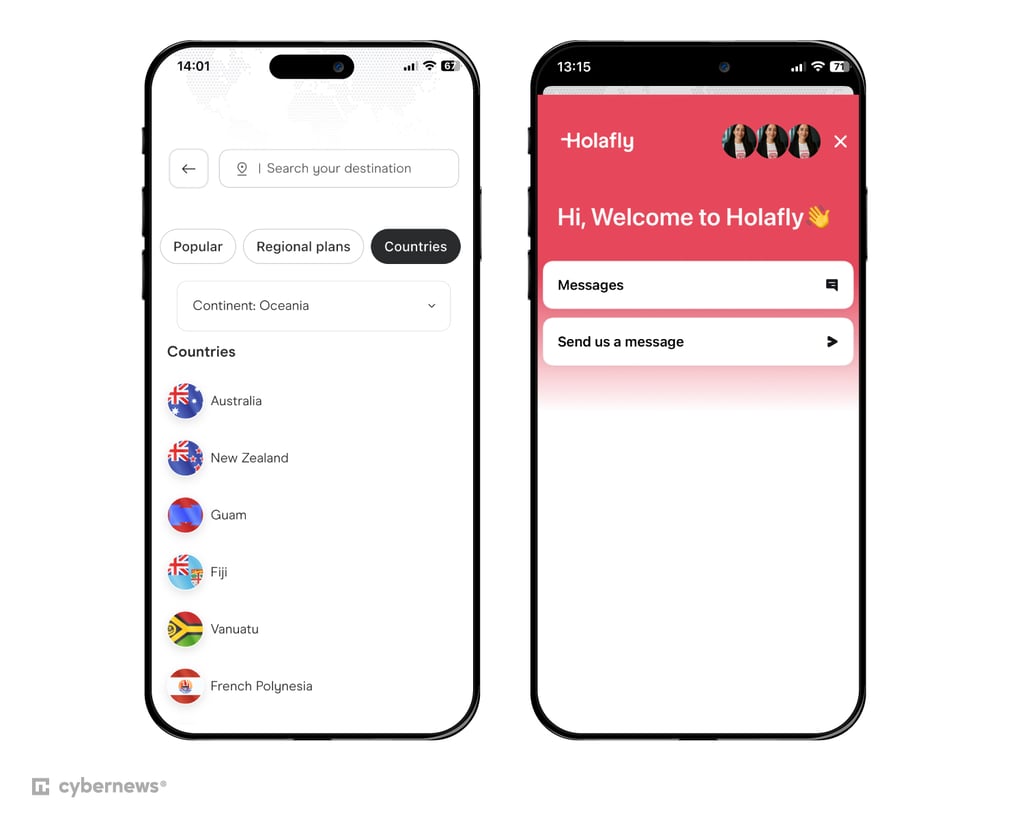 holafly interface mobile