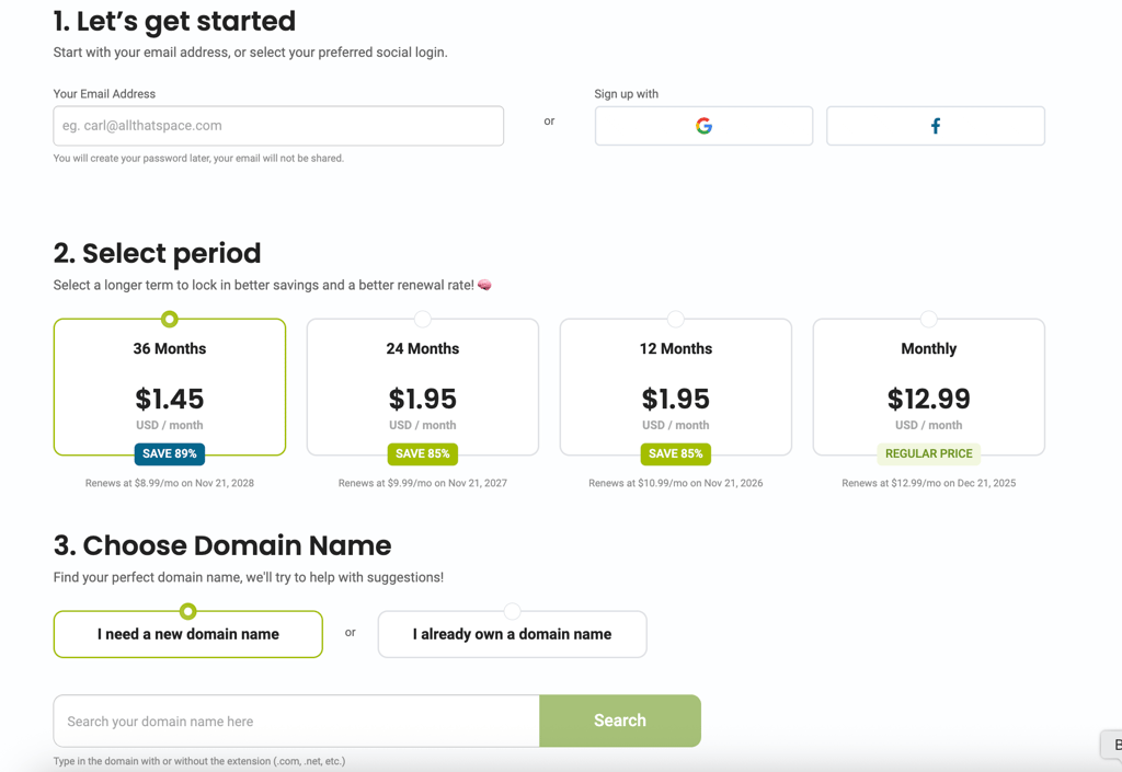 Hostpapa checkout process