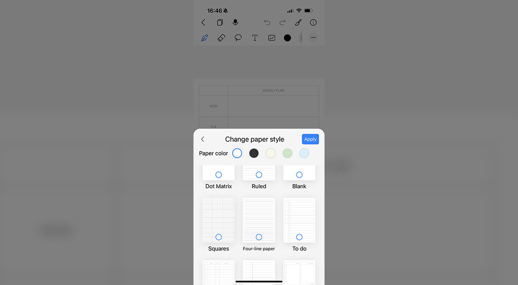 Huion smart notebook app settings