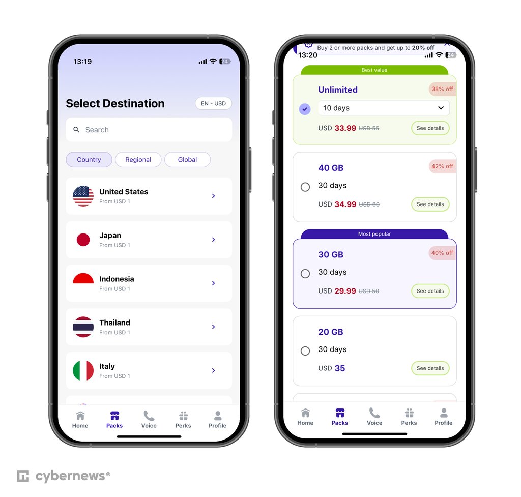 Jetpac app interface November