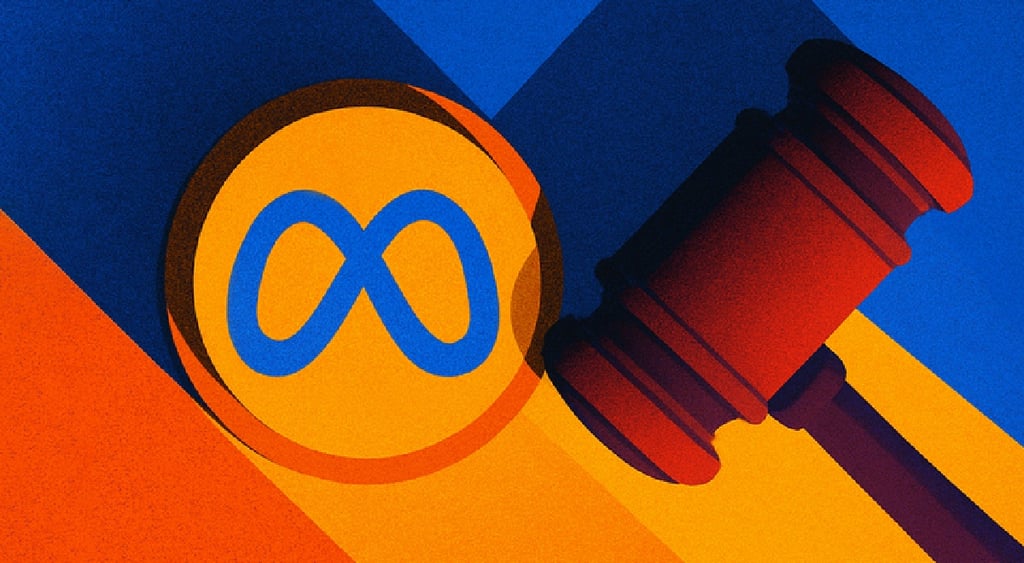 Meta logo with gavel