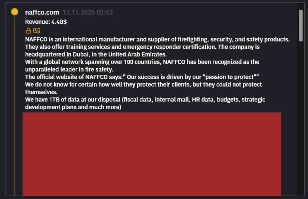 Naffco ransomware attack