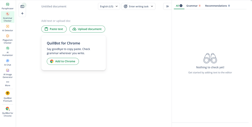 Quillbot interface