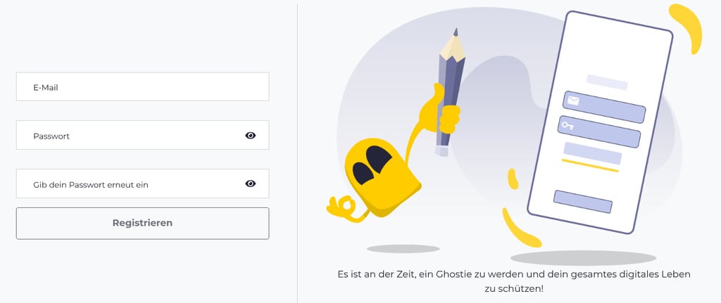 Erstelle ein Konto und hol dir die App
