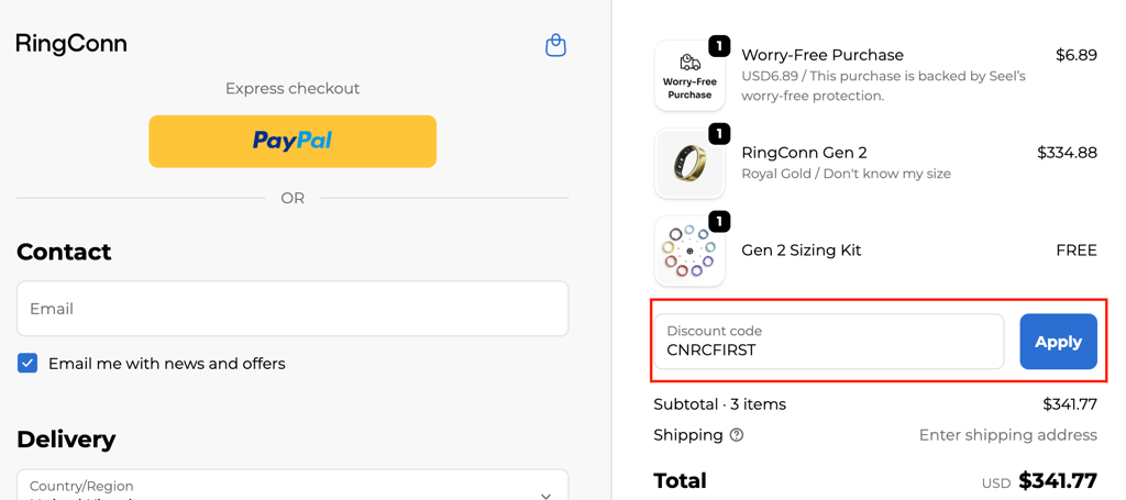 ringconn gen2 apply coupon code