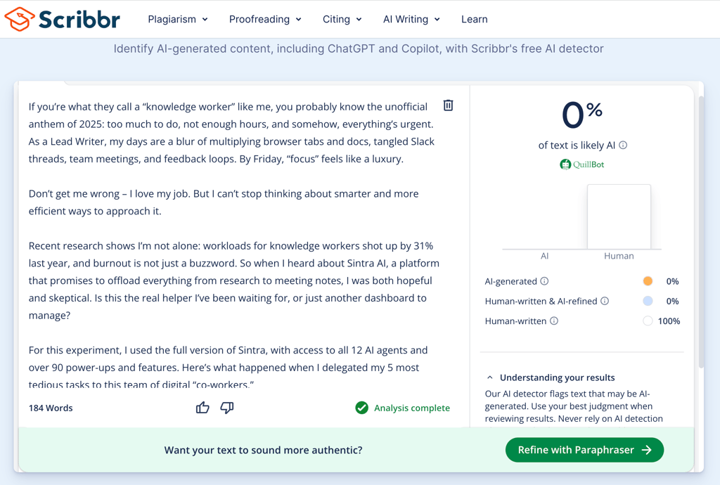 scribbr ai detector