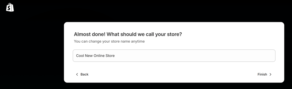 store name on Shopify