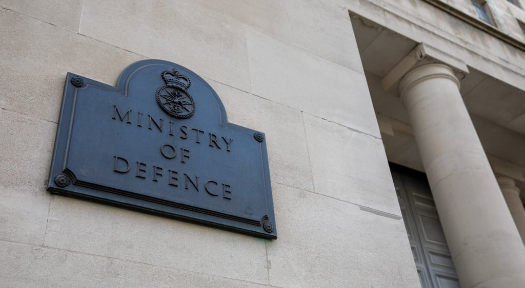 The Ministry of Defence sign in Westminster