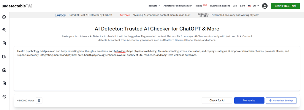 Undetectable AI interface