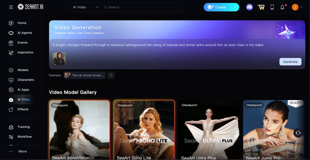 SeaArt AI video generator