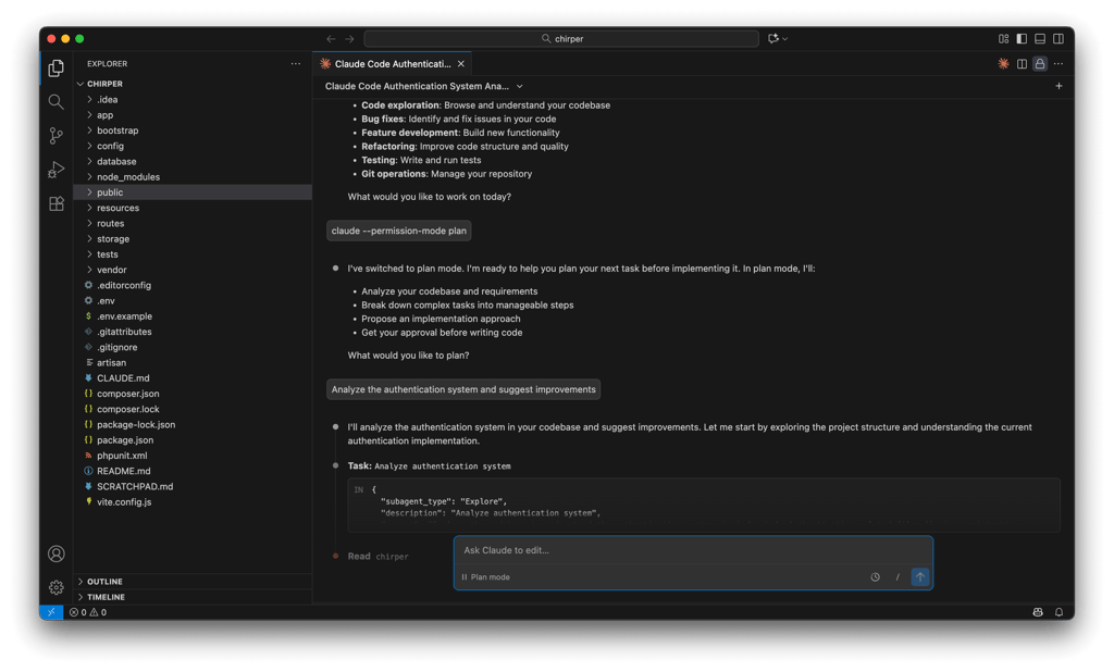 Claude Code interface