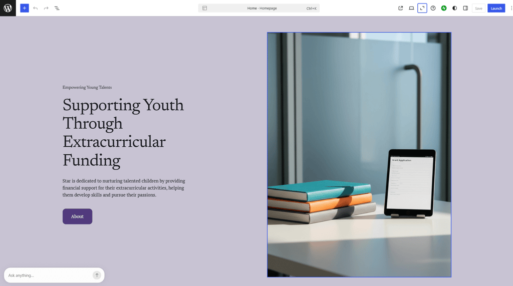 A website created using WordPress.com AI web builder