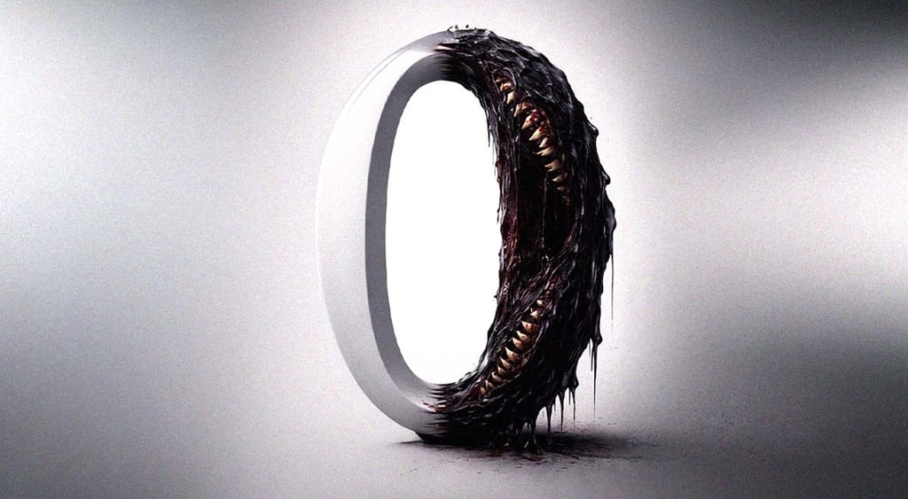 grey zero, that has a black half of it which is a black monster mouth with sharp teeth