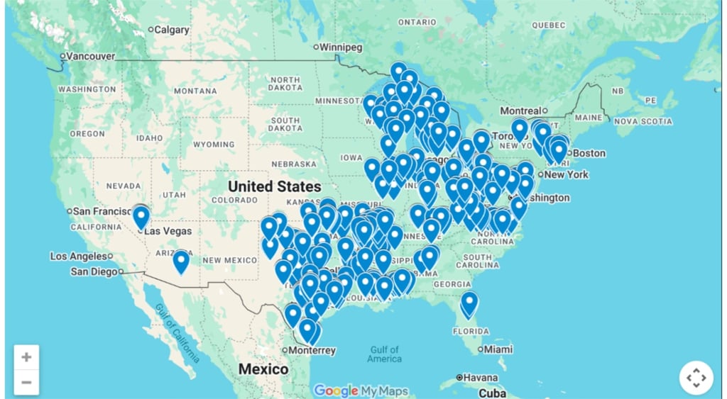 Mobilelink USA Cricket store locations map