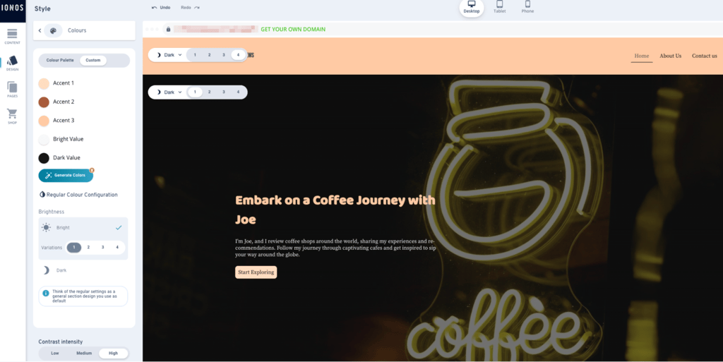 IONOS website builder dec2025
