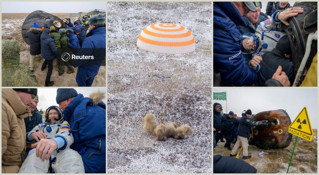 Soyuz MS-27 space capsule landing