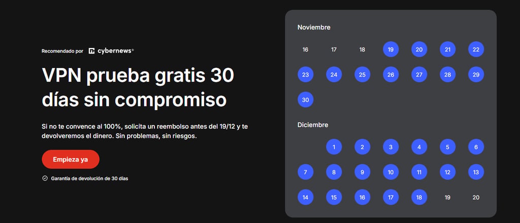 NordVPN 30-day money-back guarantee ES