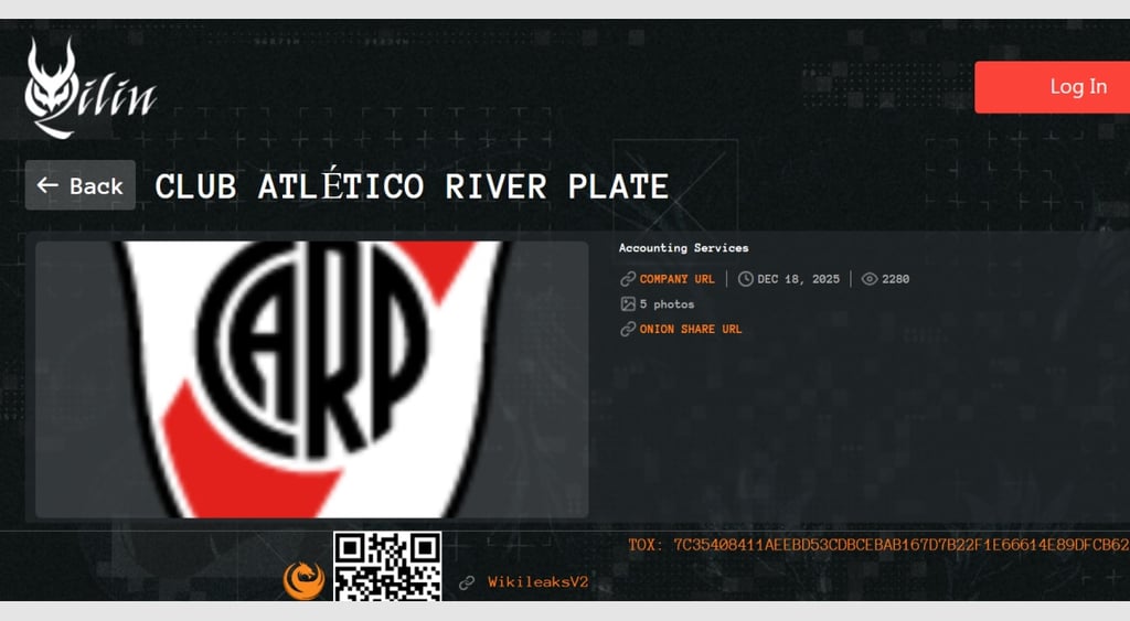 Qilin Club Atlético River Plate ransomware attack - post