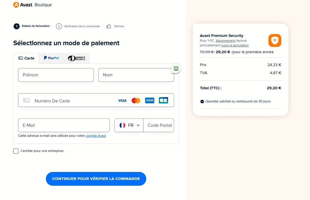 Avast check out