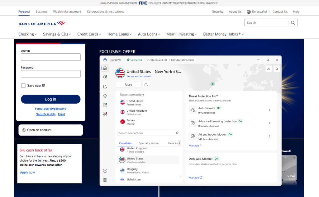 Bank of America working with NordVPN