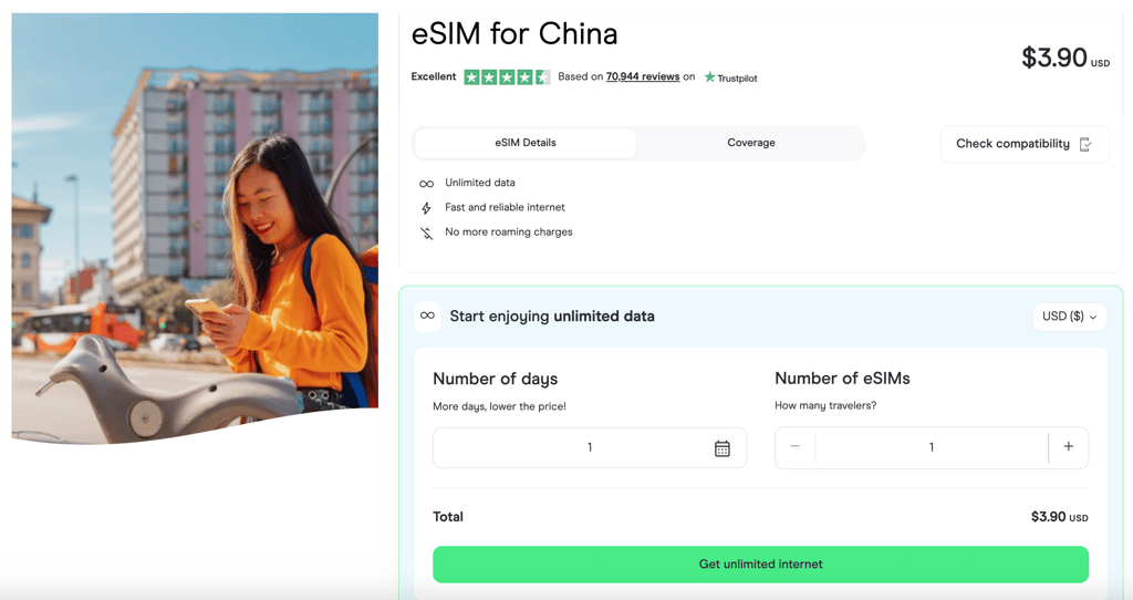 Holafly’s unlimited data plans for China December 2025