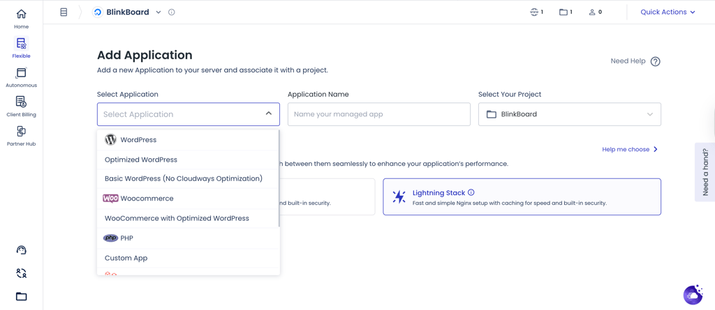 Setting up WordPress on Cloudways, step 2