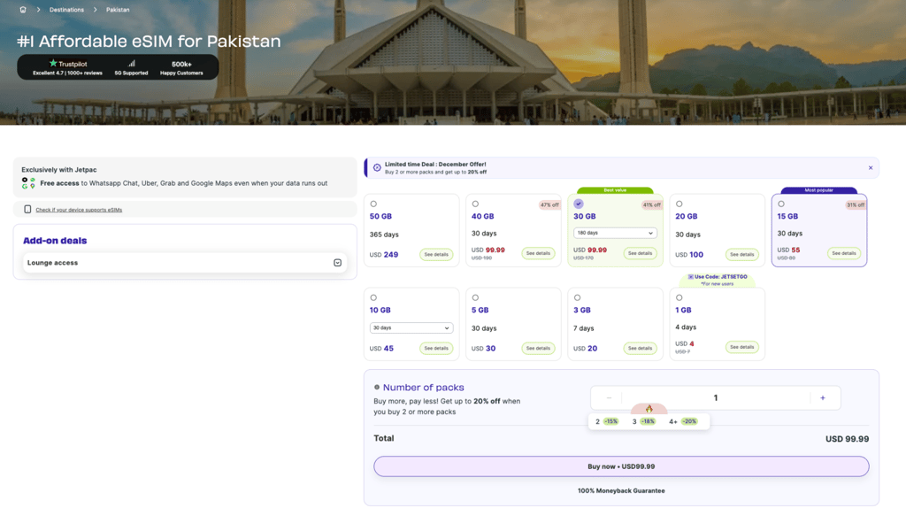 Jetpac plans for Pakistan