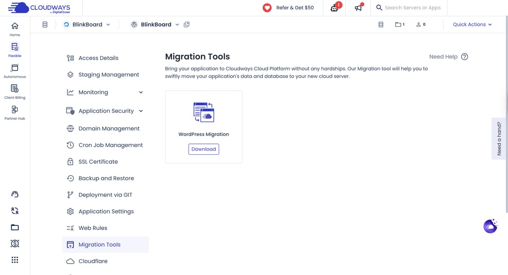 Cloudways migration tool