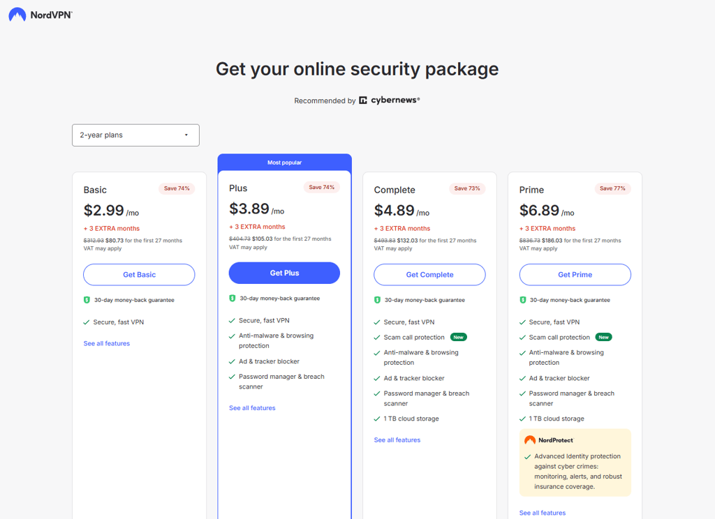 NordVPN plans December 2025