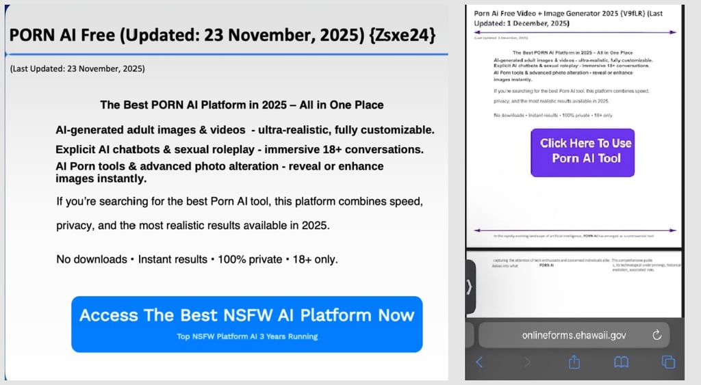 AI porn ads on gov websites  2