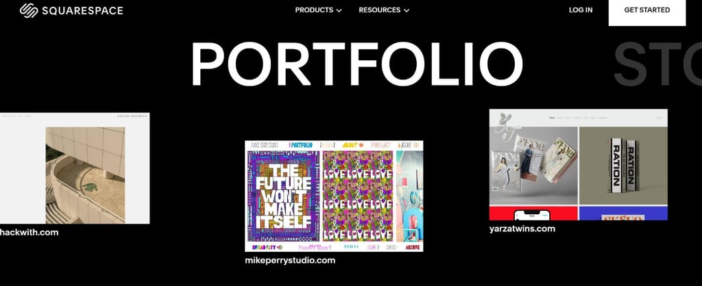 Squarespace official website: template examples