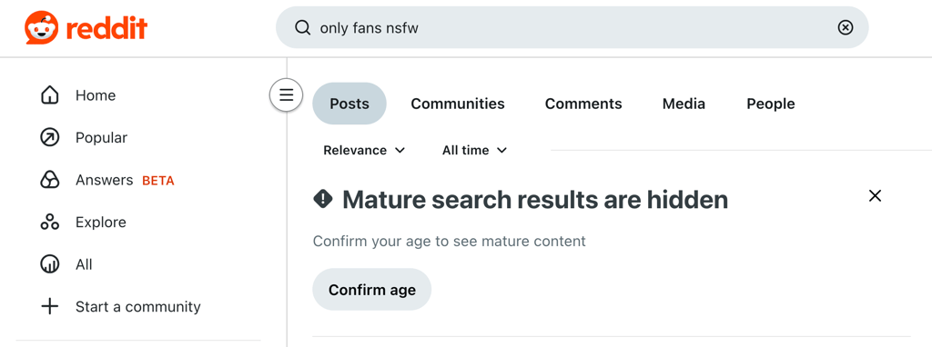 Mature content blocked on Reddit