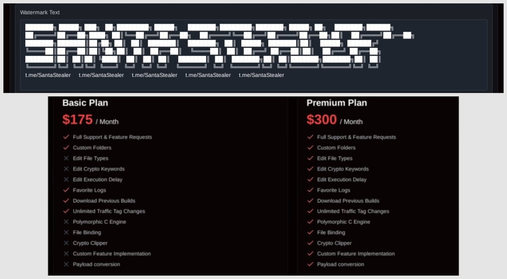 SantaStealer Price plans