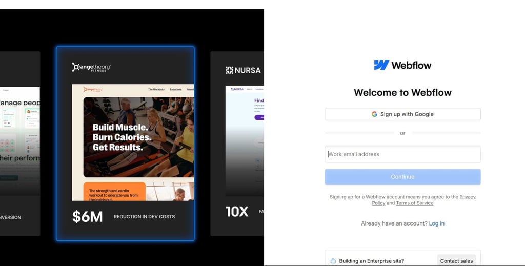 WebFlow official, sign-up form