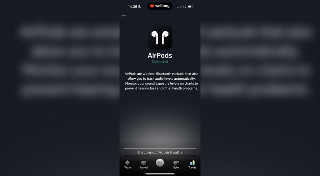 Welltory AirPods tracking