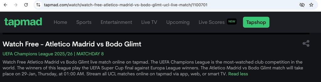 Atlético Madrid vs Bodø/Glimt